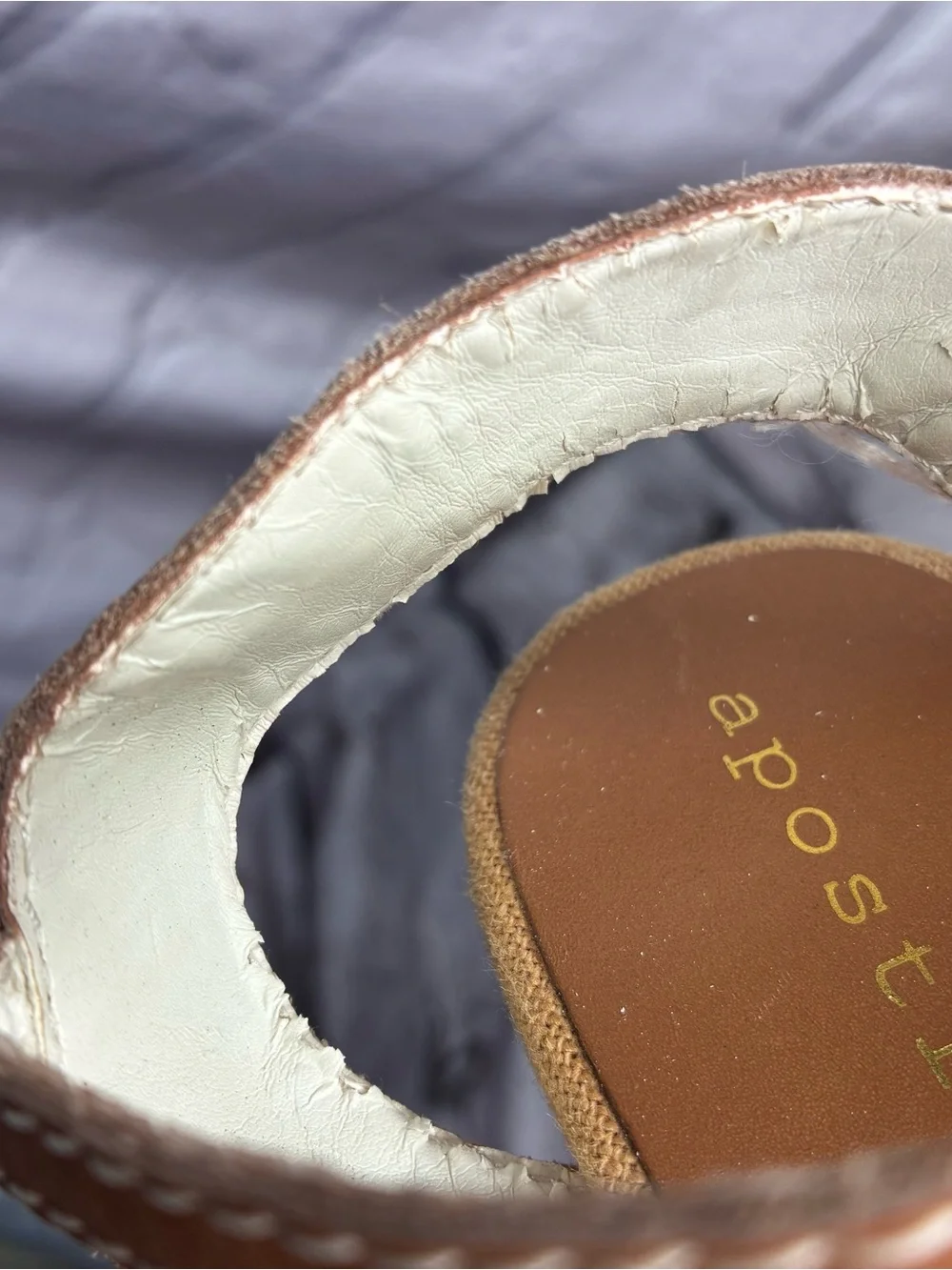 Apostrophe Tan Brown‎ Cork Wedge Sandals